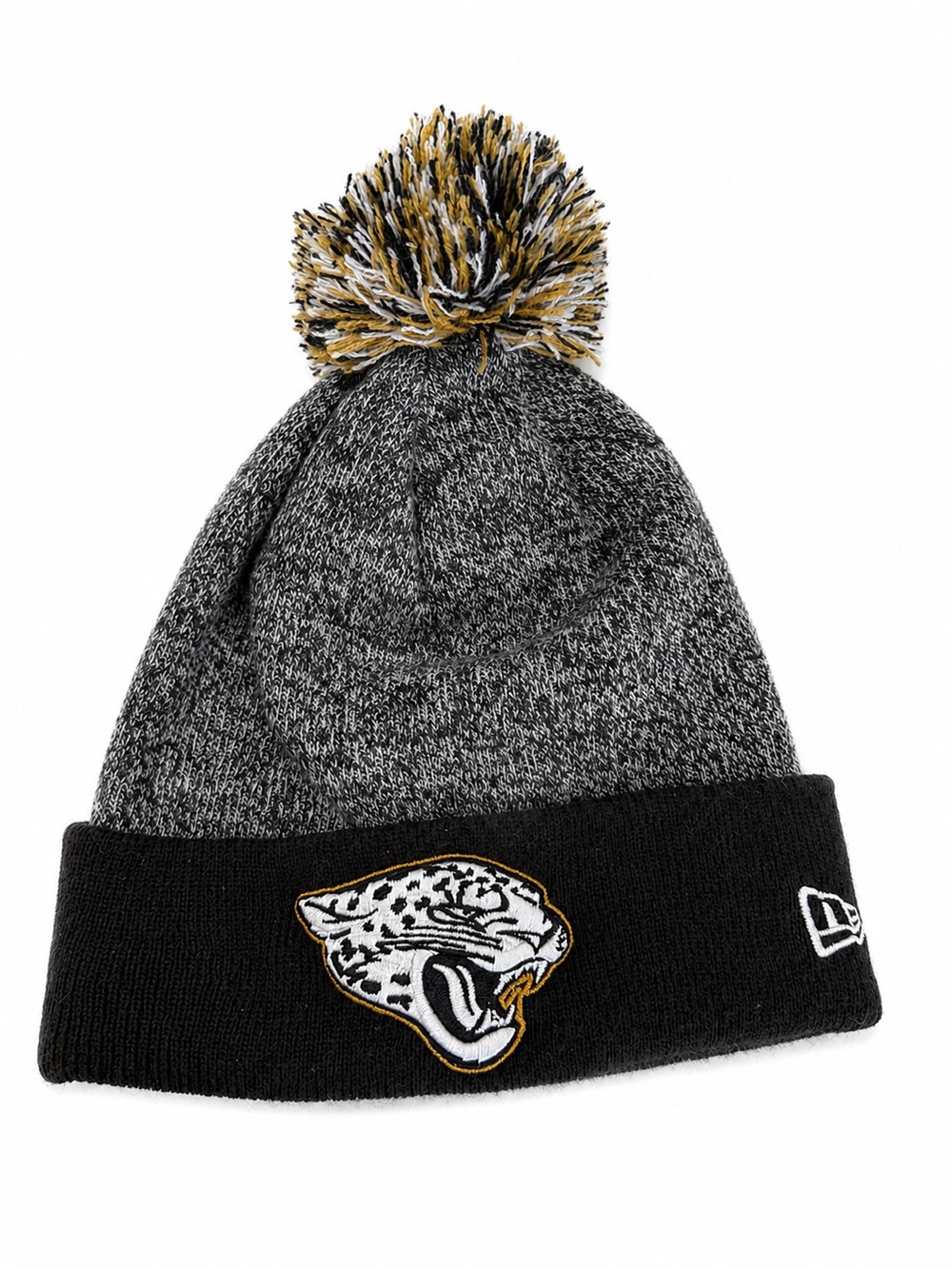 Jacksonville Jaguars NFL Sideline New Era Black & Gray Pom Beanie